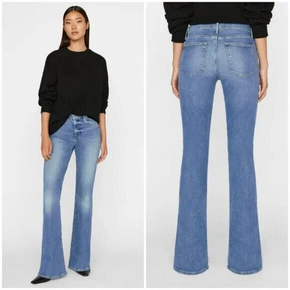 $248 NWT FRAME Medium Cairo Wash Le High Flare Leg Jeans 29-30